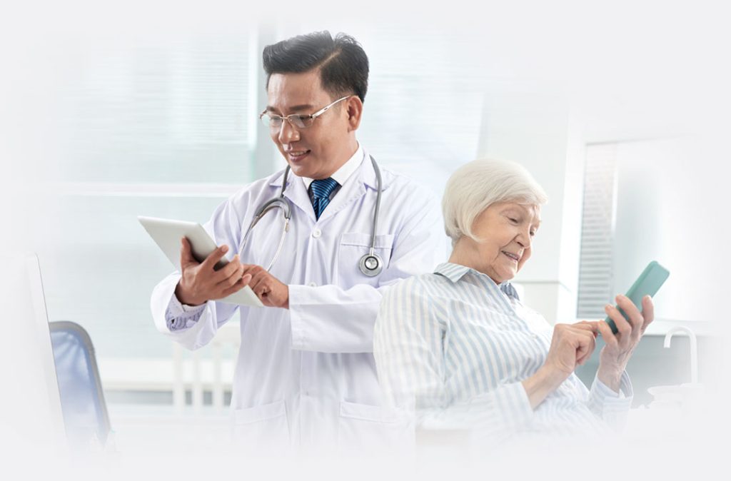 doctors and patients) are connected to each other by the App.